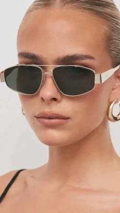 The Earle Sunglasses - Gold / Green