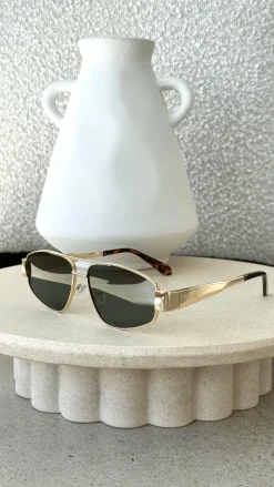 The Earle Sunglasses - Gold / Green