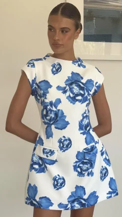 Thea Mini Dress - Blue Rose