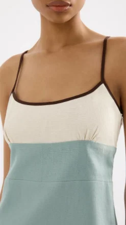 Thilda Linen Mini Dress - Capri Splice