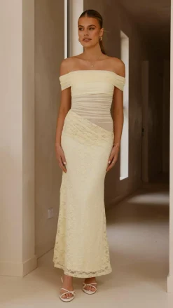 Tiarna Off The Shoulder Maxi Dress - Yellow