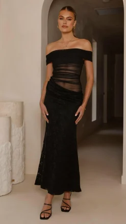 Tiarna Off The Shoulder Maxi Dress - Black