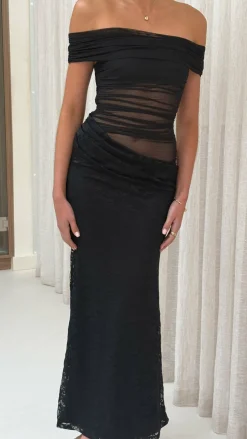 Tiarna Off The Shoulder Maxi Dress - Black