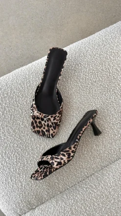 Tilden Heel - Leopard Satin