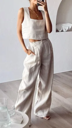 Tillie Crop Top - Oatmeal