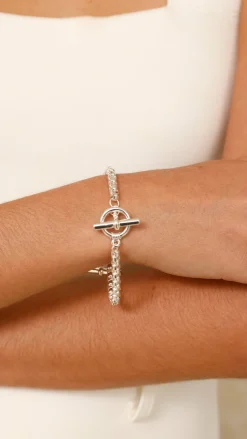 Toggle Detail Interest Chain Bracelet - Silver