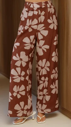 Toni Pants - Brown Daylillies