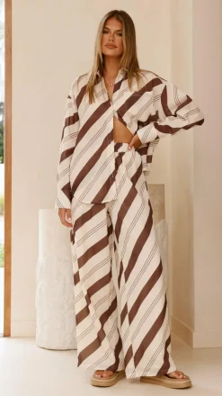 Torrey Button Up Long Sleeve Shirt - Cream/Cacao