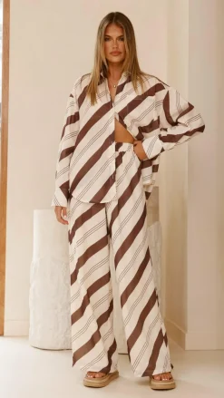 Torrey Button Up Long Sleeve Shirt - Cream/Cacao