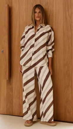 Torrey Button Up Long Sleeve Shirt - Cream/Cacao