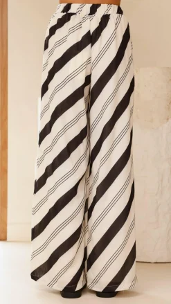 Torrey Wide Leg Pants - Black/Cream