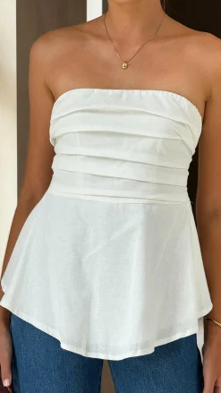 Tory Strapless Top - White