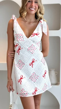 Tullie Mini Dress - Sweet Bow Pink