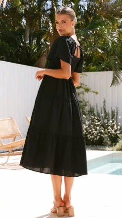 Tyra Midi Dress - Black