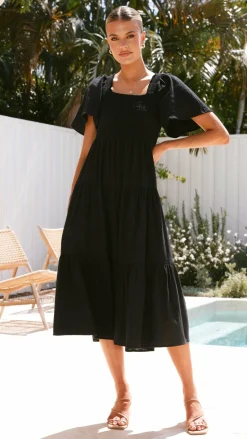 Tyra Midi Dress - Black