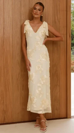 Usha Tie Strap Maxi Dress - Yellow