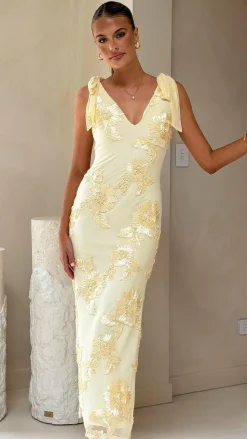 Usha Tie Strap Maxi Dress - Yellow