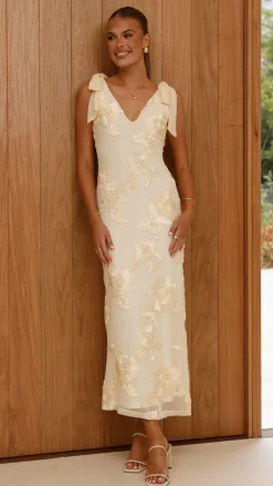 Usha Tie Strap Maxi Dress - Yellow