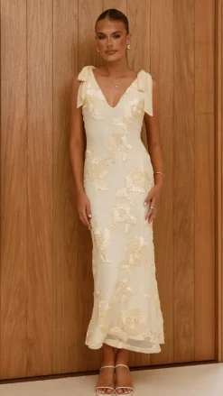 Usha Tie Strap Maxi Dress - Yellow