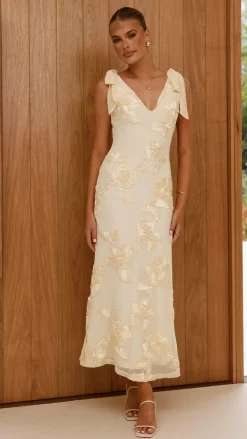 Usha Tie Strap Maxi Dress - Yellow