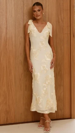 Usha Tie Strap Maxi Dress - Yellow