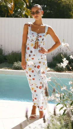 Vaiana Tie Top - Blue / Floral