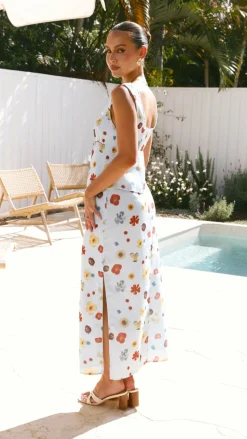 Vaiana Tie Top - Blue / Floral