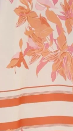 Valene Pants - Orange/White Print