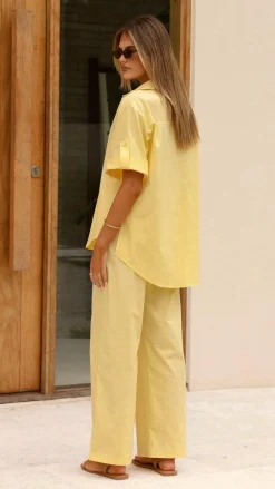 Vallerie Button Up Shirt - Yellow