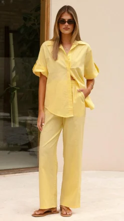 Vallerie Button Up Shirt - Yellow