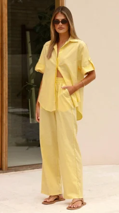 Vallerie Button Up Shirt - Yellow