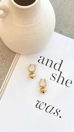 Varick Heart Earrings - Gold