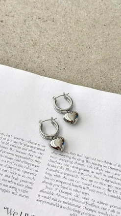 Varick Heart Earrings - Silver