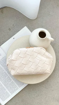 Vasanti Woven Clutch - Beige