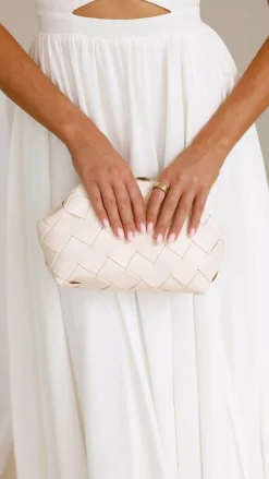 Vasanti Woven Clutch - Beige