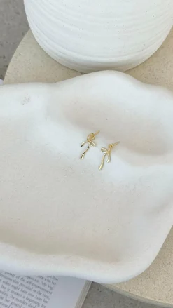 Velika Bow Earrings - Gold