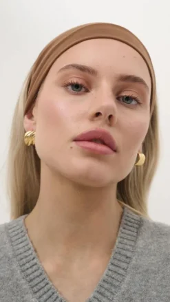 Vera Textured 18K Gold Plated Earrings - Gold