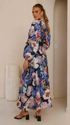 Veronica Button Down Maxi Dress - Azure Donatella