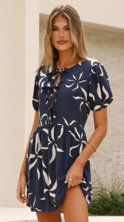 Vida Tie up Mini Dress - Ayana Print