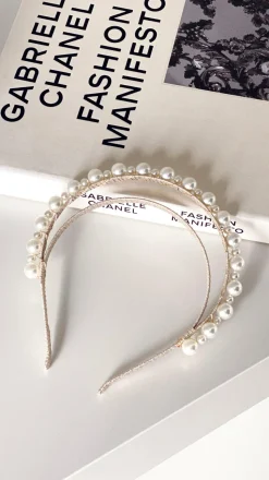 Whitney Headpiece - Gold/Pearl