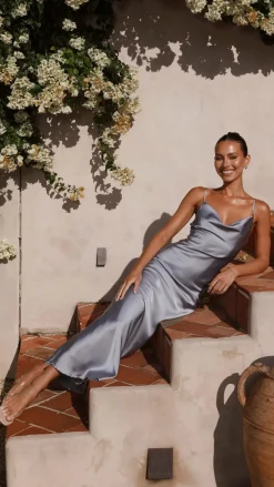 Willow Maxi Dress - Steel Blue