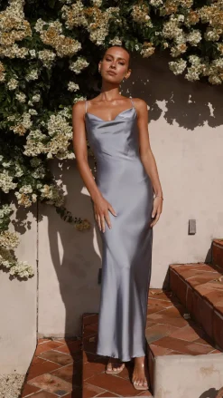 Willow Maxi Dress - Steel Blue