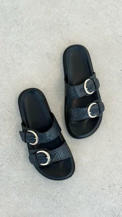 Wilmer Slide - Black Raffia