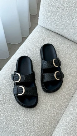 Wilmer Slide - Black Raffia