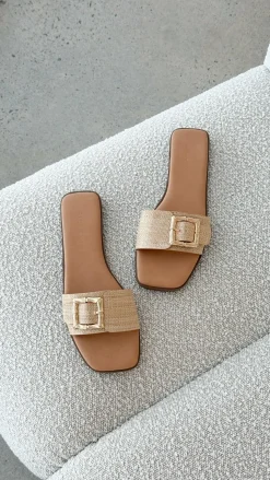 Xabi Slides - Natural Raffia