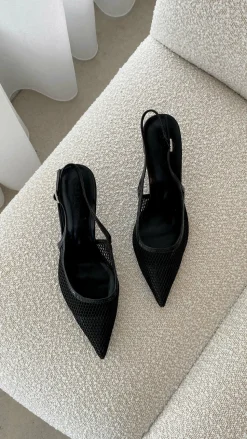 Xahia Heel - Black Net Mesh
