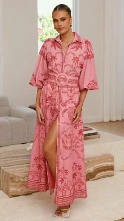 Xander Long Sleeve Maxi Dress - Mulberry