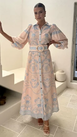 Xander Long Sleeve Maxi Dress - Blue