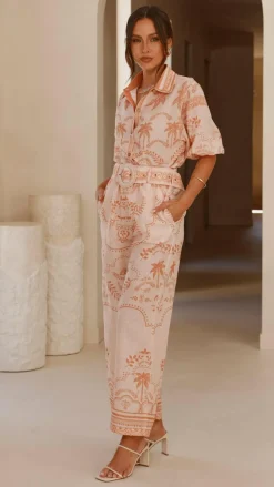 Xander Wide Leg Pants - Natural