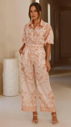 Xander Wide Leg Pants - Natural